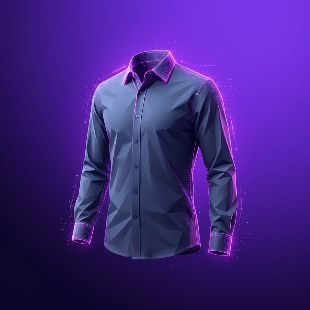Digital preview of a shirt in a virtual try-on scene